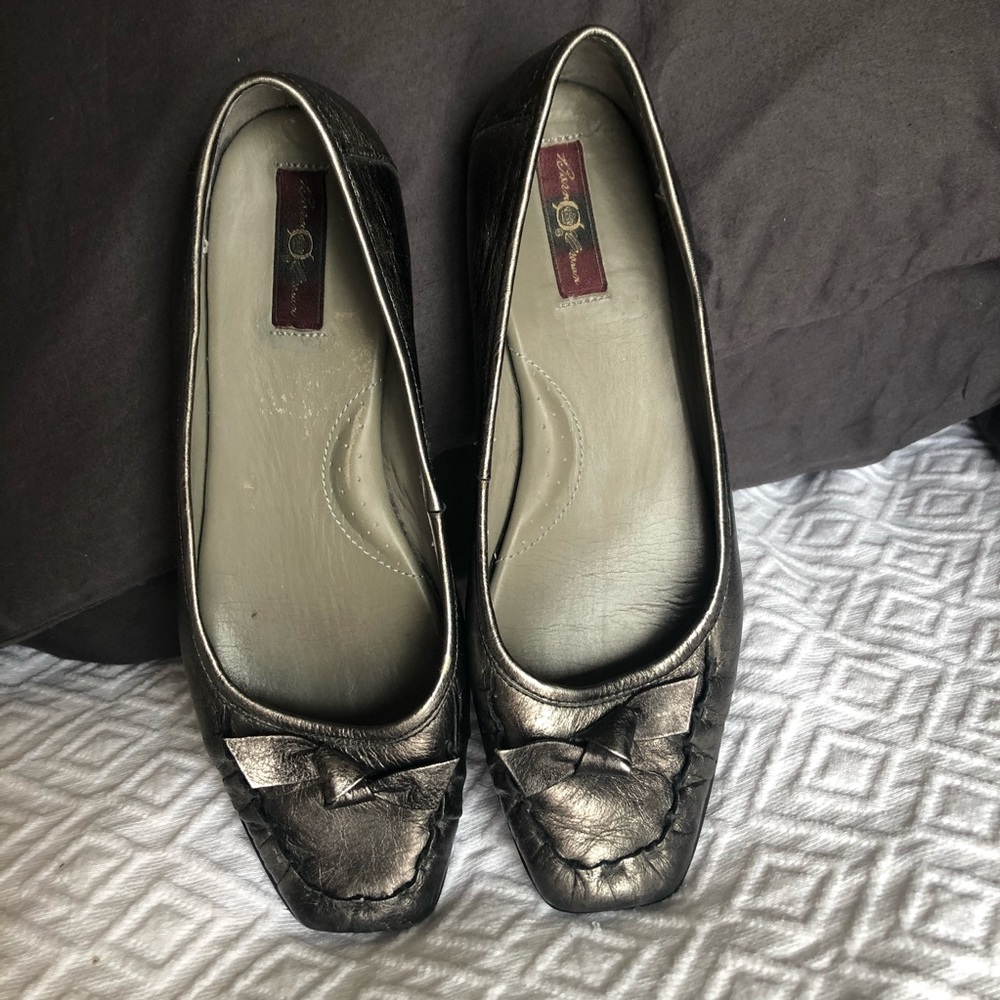 Born silver ballet flats